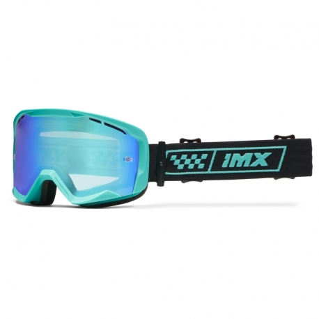 GOGLE IMX ENDURANCE RACE TURQUOISE MATT/ BLACK - SZYBA IRIDIUM GREEN + CLEAR (2 SZYBY W ZESTAWIE)