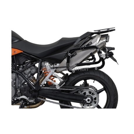 ZESTAW KUFRÓW BOCZNYCH TRAX ADV I STELAŻY SW-MOTECH KTM 990 SM/SM-T/SM-R/950 SM BLACK 37/37L