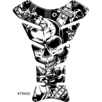 NAKLEJKA NA BAK TANKPAD KEITI SKULL WHITE