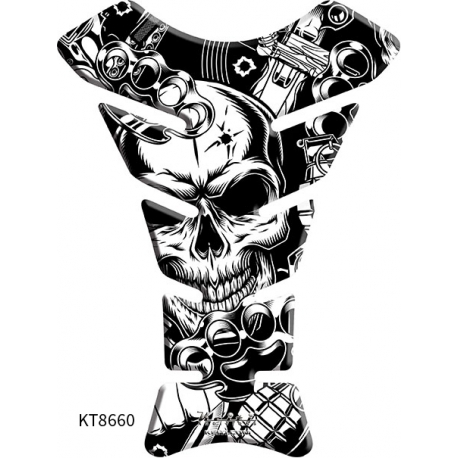 NAKLEJKA NA BAK TANKPAD KEITI SKULL WHITE