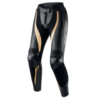 SPODNIE MOTOCYKLOWE SKÓRZANE DAMSKIE REBELHORN REBEL BLACK GOLD