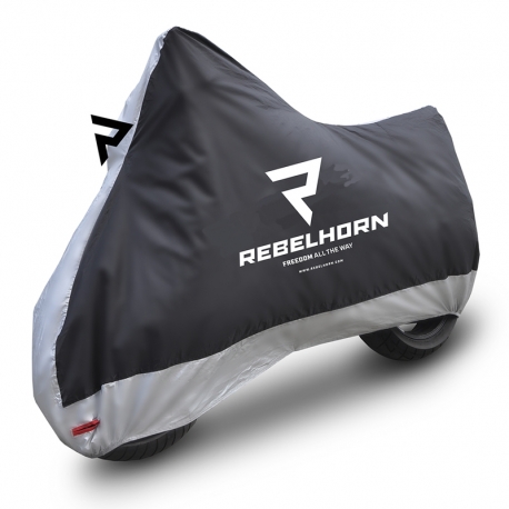 POKROWIEC NA MOTOCYKL REBELHORN COVER 2 BLACK SILVER