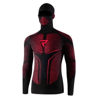 KOSZULKA TERMOAKTYWNA Z KOMINIARKĄ REBELHORN THERM 2 2W1 BLACK RED XS/S