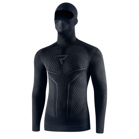 KOSZULKA TERMOAKTYWNA Z KOMINIARKĄ REBELHORN THERM 2 2W1 BLACK GREY