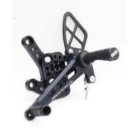 PODNÓŻKI REGULOWANE RG RACING KAWASAKI ZX6-R 05-13 ROAD GEARBOX, ZESTAW BLACK