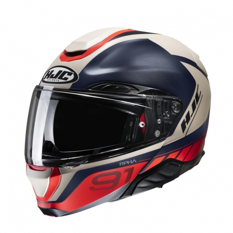 KASK MOTOCYKLOWY HJC RPHA91 RAFINO GREY RED