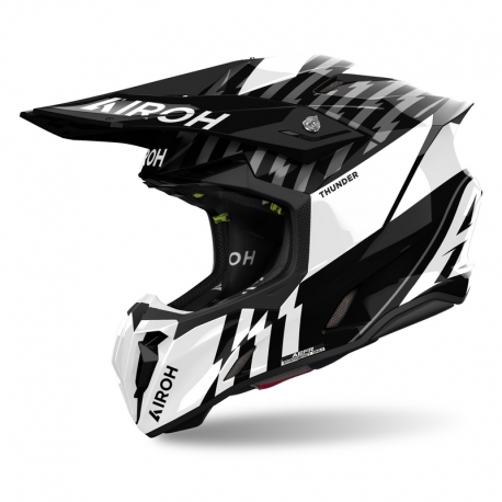 KASK MOTOCYKLOWY AIROH TWIST 3 THUNDER BLACK WHITE GLOSS