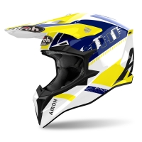 KASK MOTOCYKLOWY AIROH WRAAAP FEEL YELLOW BLUE GLOSS XL