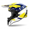 KASK MOTOCYKLOWY AIROH WRAAAP FEEL YELLOW BLUE GLOSS XL