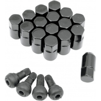 LUG NUTS 3/8 BLACK 16-PACK