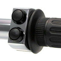 mo-SWITCH 2 PUSH-BUTTON 22 MM POLISHED HOUSING / BLACK BUTTONS