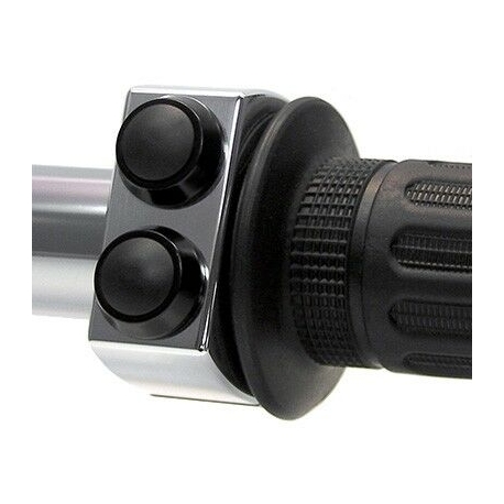 mo-SWITCH 2 PUSH-BUTTON 22 MM POLISHED HOUSING / BLACK BUTTONS