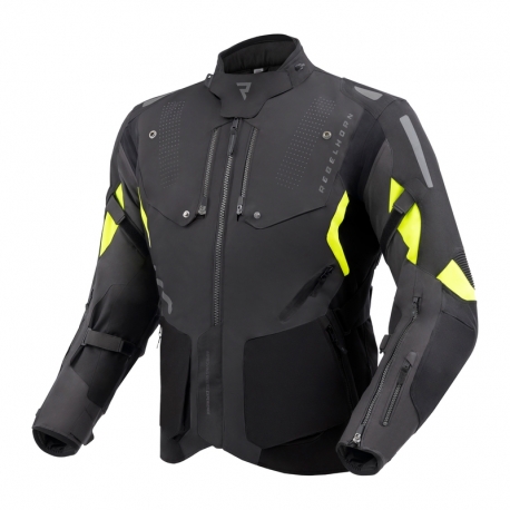 KURTKA MOTOCYKLOWA TEKSTYLNA REBELHORN HIKER 4 BLACK ANTHRACITE FLUO YELLOW