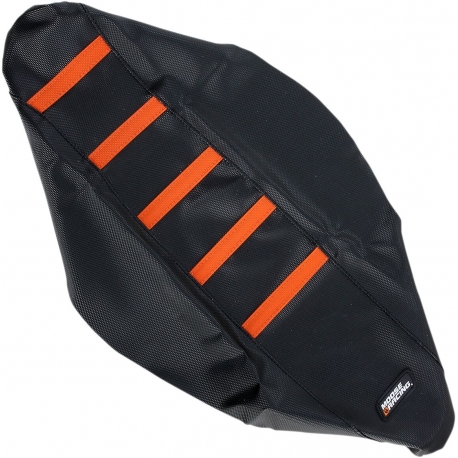 RIBBED SEAT COVER BLACK/ORANGE