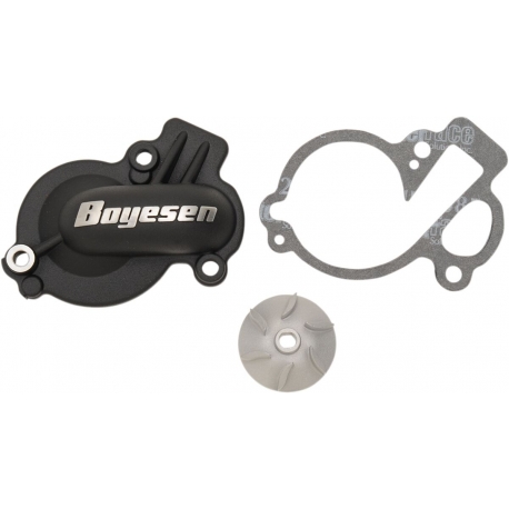 WATER PUMP COVER & IMPELLER KIT SUPERCOOLER ALUMINUM BLACK