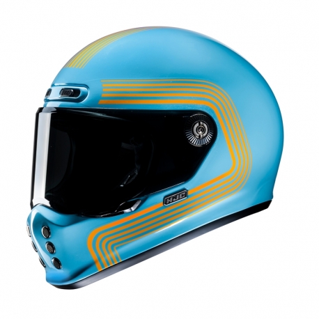 KASK MOTOCYKLOWY HJC V10 FONI BLUE ORANGE