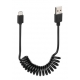 38700 Spring cable Usb Micro Usb - 100 cm – Black