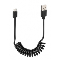 38700 Spring cable Usb Micro Usb - 100 cm – Black