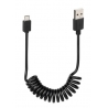 38700 Spring cable Usb Micro Usb - 100 cm – Black