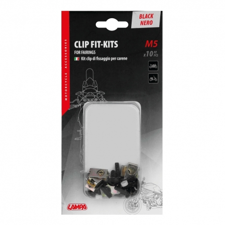 91656 Clip Fit-Kits for fairings (5 MA) - 10 pcs - Black