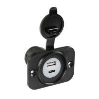 39120 Ext-12, flush mount double Usb A + Usb C port, 12/24V