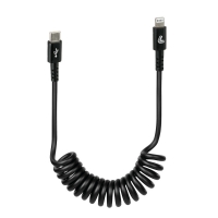 38706 Kabel sprężynowy Usb C Apple 8 Pin - 100 cm - czarny