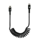38701 Spring cable Usb Apple 8 Pin - 100 cm – Black