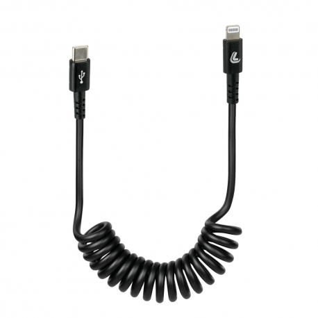 38701 Spring cable Usb Apple 8 Pin - 100 cm – Black