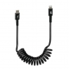 38701 Spring cable Usb Apple 8 Pin - 100 cm – Black