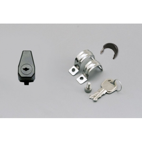 91487 HANDLEBAR HELMET LOCK HOLDER BLACK WITH HOOK Ø22.2 / 25.4MM