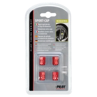 02504 Sport-Cap Hexagonal, set of 4 valve caps - Blue