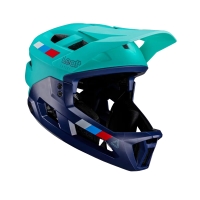 LEATT KASK ROWEROWY MTB ENDURO 2.0 JUNIOR (DZIECIĘCY/WYPINANA SZCZĘKA) V24 AQUA KOLOR GRANATOWY/NIEBIESKI ROZMIAR XS (50-54 cm)