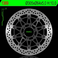 NG TARCZA HAMULCOWA PRZÓD KTM 950/990 SMR/SMT 05-14 (305X64X5,0MM) (6X8,5MM) PŁYWAJĄCA