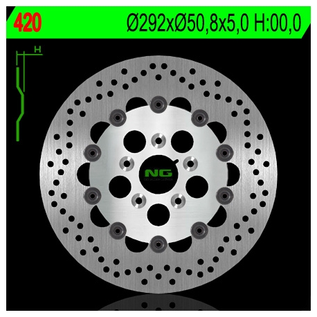 NG TARCZA HAMULCOWA PRZÓD HARLEY DAVIDSON 883/1200/1340/1450 (PŁYWAJĄCA) (292X50,8X5) (5X8,5MM)