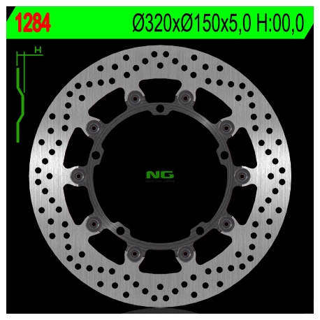 NG TARCZA HAMULCOWA PRZÓD TRIUMPH SPEED TRIPLE 1050 '08-'17, SPRINT 1050 '10-'14 (320X150X5) (5X10,5MM) PŁYWAJĄCA