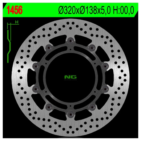 NG TARCZA HAMULCOWA PRZÓD KTM 1050/1190/1290 ADVENTURE '13-'17 (320X138X5MM) (6X6,5MM) PŁYWAJĄCA