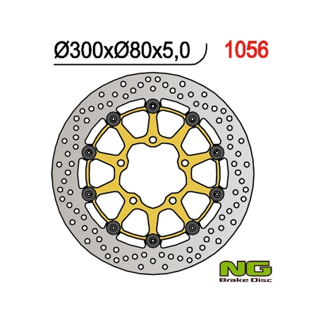 NG TARCZA HAMULCOWA PRZÓD KAWASAKI ER6 F/N, ZX 10R 04-15, ZX6R 05-18, KLE 650 VERSYS 07-22, Z 750 (300X80X5MM) (5X10,MM) PŁYWAJĄ