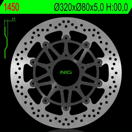 NG TARCZA HAMULCOWA PRZÓD MV AGUSTA 675/800/1000 11-18 (320X80X5,0MM) (5X8,5MM)