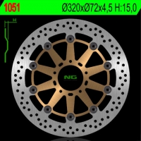 NG TARCZA HAMULCOWA PRZÓD DUCATI 749/848/999/1000/1100 '02-17 (320X72X4,5MM) (5X8,5MM) PŁYWAJĄCA