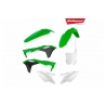POLISPORT WYPRZEDAŻ KOMPLET PLASTIKÓW KAWASAKI KXF 250 '17-'20 W ZESTAWIE TABLICA PRZEDNIA (8665900002) KOLOR ZIELONO BIAŁY OEM