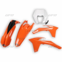 UFO KOMPLET PLASTIKÓW KTM EXC/EXCF '12-'13 KOLOR OEM (POMARAŃCZOWY/BIAŁY) (KT521E999)