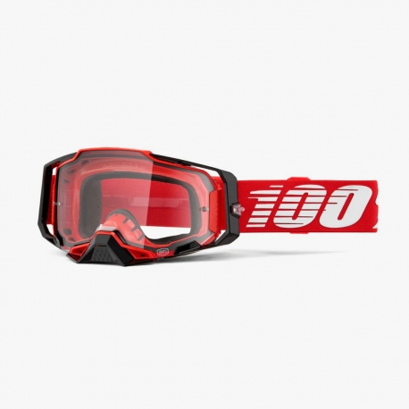 100 PROCENT GOGLE MODEL ARMEGA RED - CLEAR LENS - KOLOR CZERWONY/CZARNY/BIAŁY SZYBA PRZEŹROCZYSTA