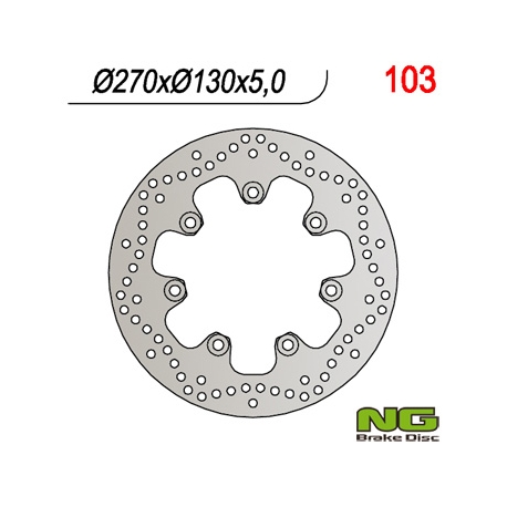 NG TARCZA HAMULCOWA PRZÓD KAWASAKI EN 500 '90-'93 (270X130X5) (7X10,5MM)