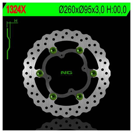 NG TARCZA HAMULCOWA PRZÓD KTM 250/350 FREERIDE '12-'15 (PŁYWAJĄCA) (260X95X3) (4X6,5MM) (BEZ OTWORU NA CZUJNIK PRĘDKOŚCI) WAVE