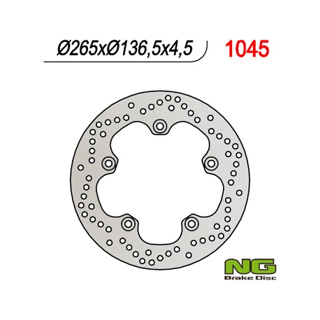 NG TARCZA HAMULCOWA TYŁ BMW F 650GS 800/ K1200/ R1200 (265X136X4,5) (5X10MM)