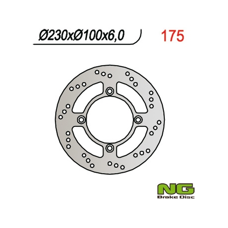 NG TARCZA HAMULCOWA TYŁ KAWASAKI ZEPHYR 750 92-97, ZZR600 '90-'92 (4X10,25) (230x100x6)