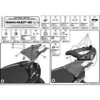 KAPPA STELAŻ KUFRA CENTRALNEGO YAMAHA MAJESTY 400 (04-14) ( Z PŁYTĄ MONOLOCK )