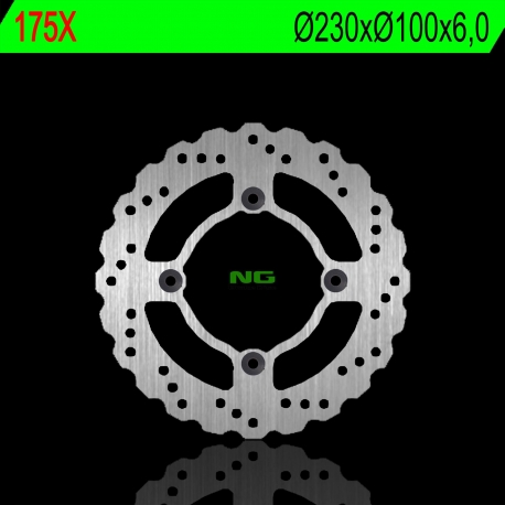 NG TARCZA HAMULCOWA TYŁ KAWASAKI ZR 750 ZEPHYR 92-97, ZX6R 95-97, ZZR 600 90-92 (230X100X6) (4X10,5MM) WAVE