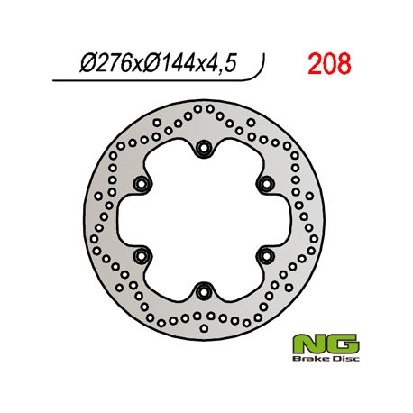 NG TARCZA HAMULCOWA PRZÓD HONDA XL 600V (87-95) TRANSALP, DAELIM VL 125 DAYSTAR '00-'12 (276x144x4,5) (6x10,5mm)