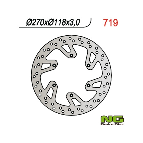 NG TARCZA HAMULCOWA PRZÓD SUZUKI DRZ 400 E/S 00-09, RM 125/250 96-08, YAMAHA YZ/YZF/WR (270X118X3,0MM) (6X6,5MM)